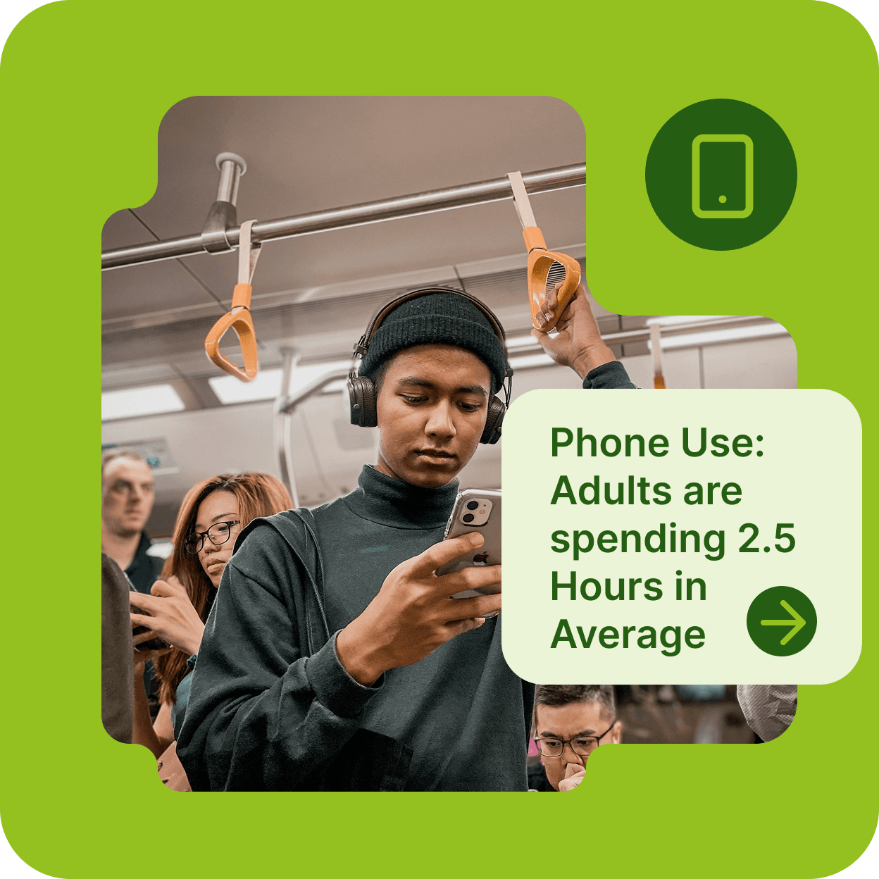 Phone Use: Adults are spending 2.5 Hours in Average